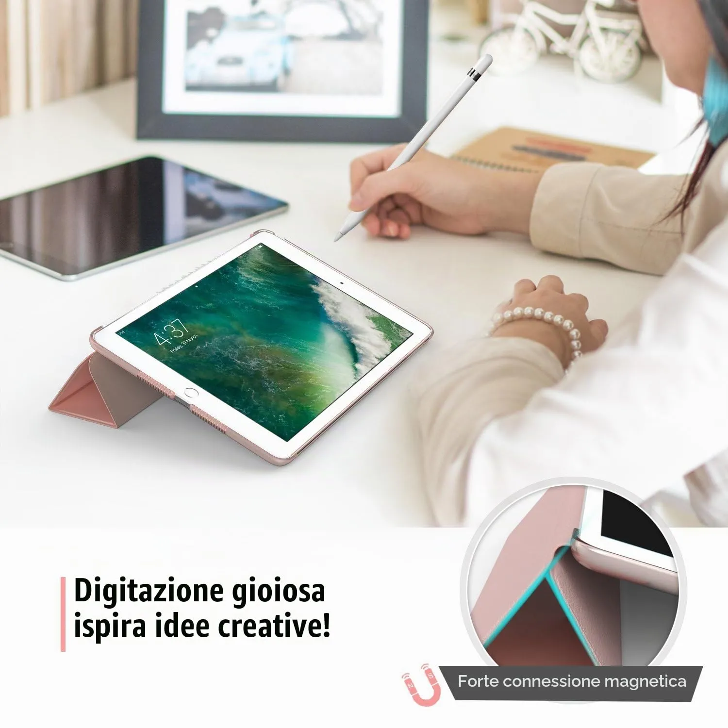 MoKo cover iPad 9.7 2017-2018 oro rosa sottile