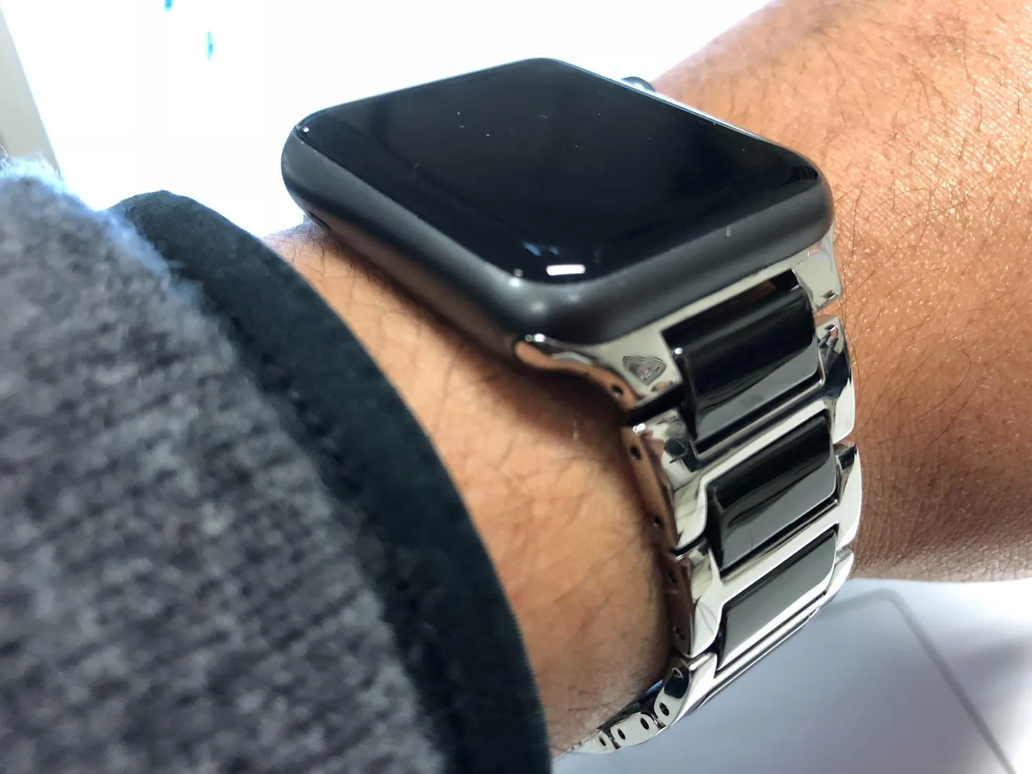 MoKo Apple Watch 42 44 45mm cinturino ceramica nero