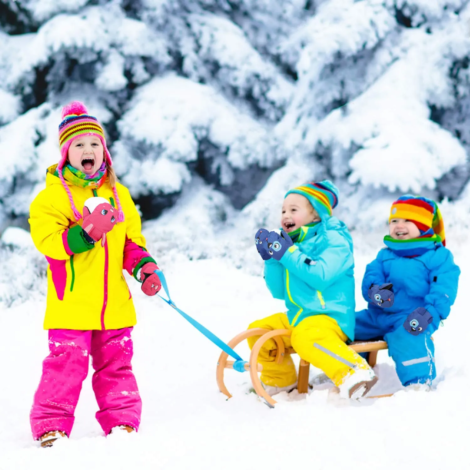 MoKo Guanti Sci Bambini Magenta S 1-3 Anni Impermeabili