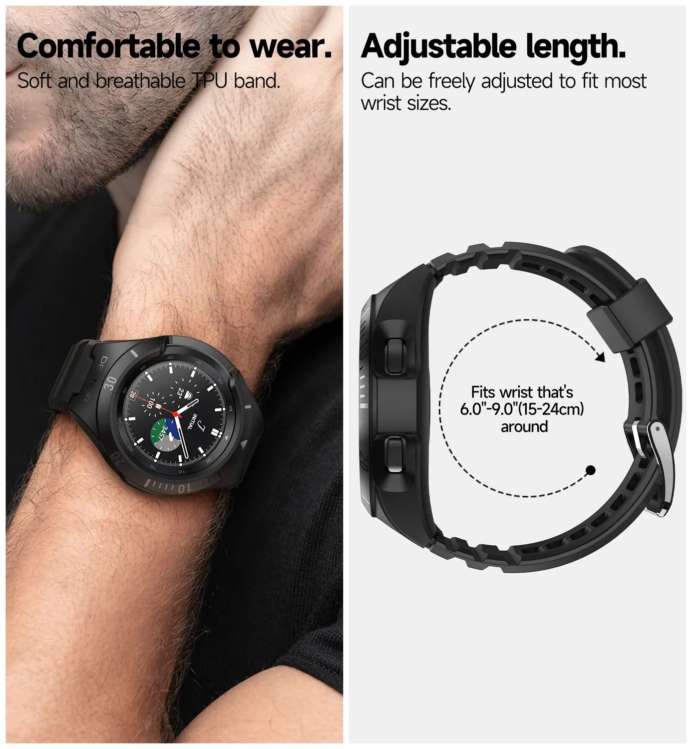 Dexnor Watch 4 Classic 46mm cover nero rugged
