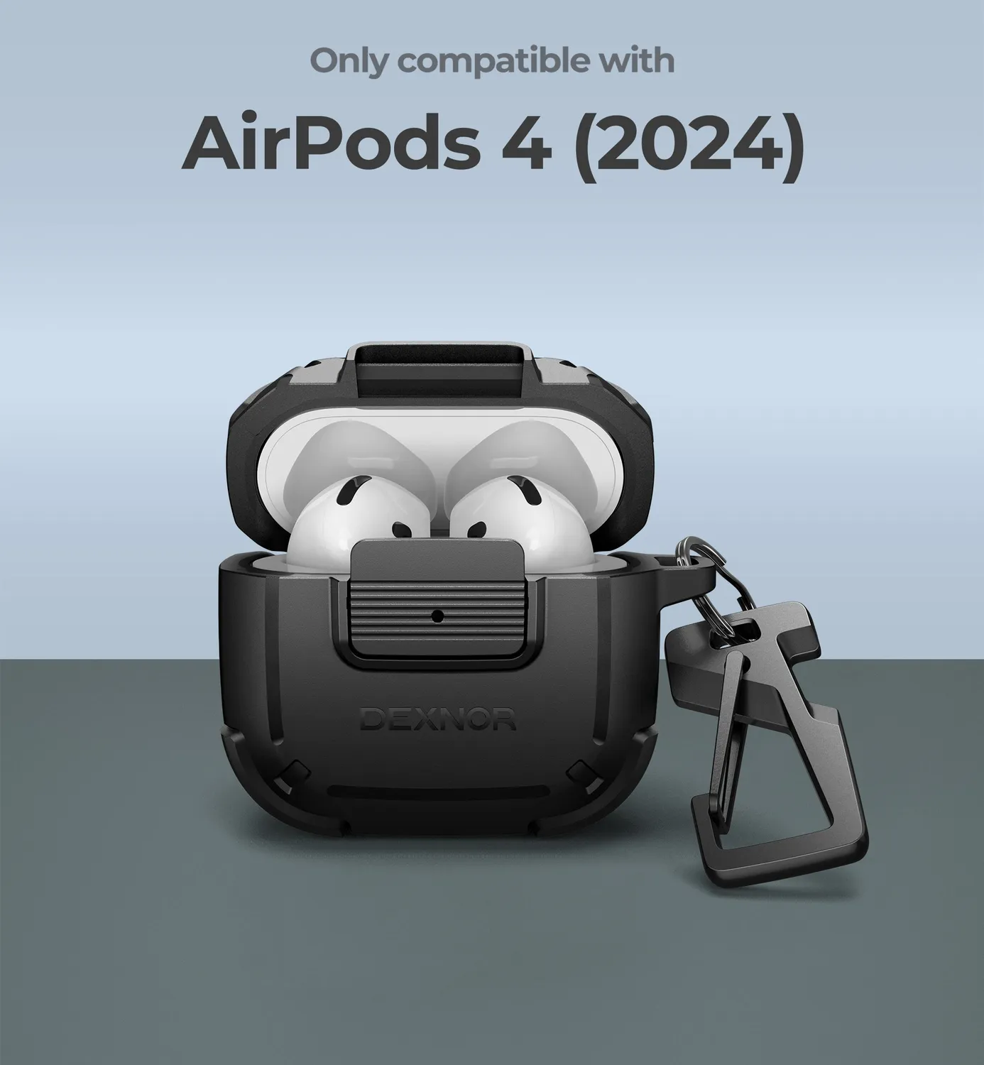Dexnor Custodia AirPods 4 Gen 2024 Nera Antiurto
