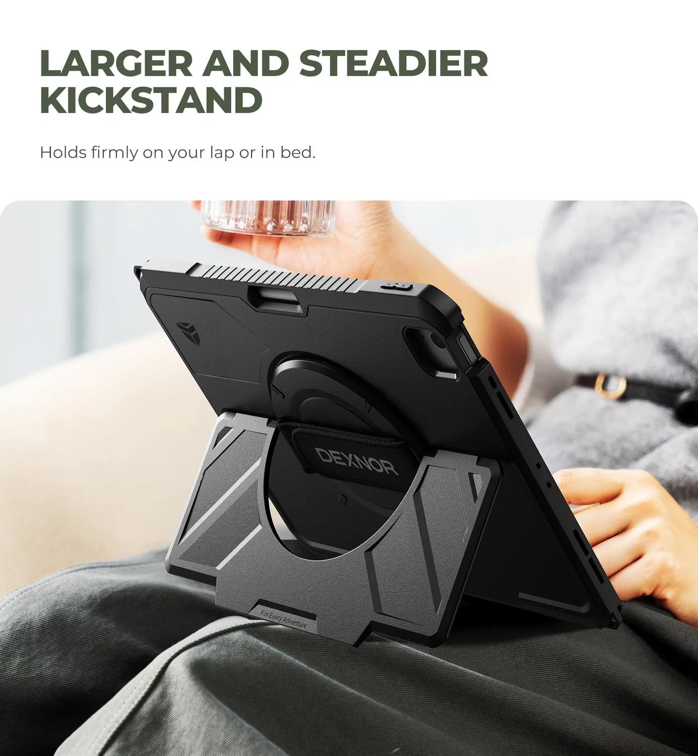 Dexnor iPad Air 13 M3 custodia 360° con stand nera