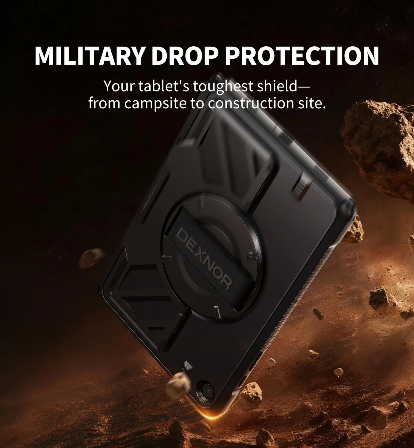 Dexnor Galaxy Tab A9 Plus 11" custodia nera rugged