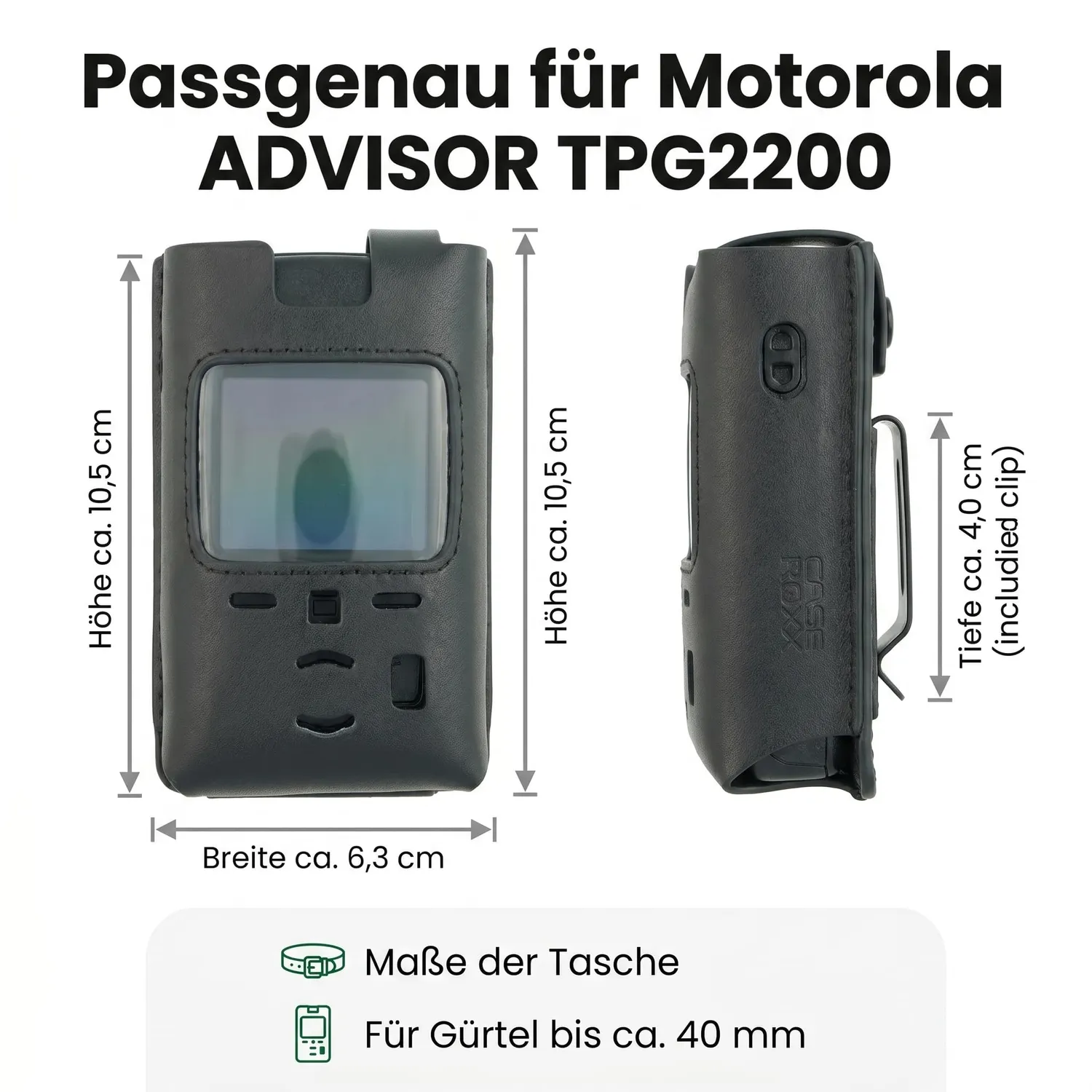 caseroxx Motorola Advisor TPG2200 custodia pelle clip cintura