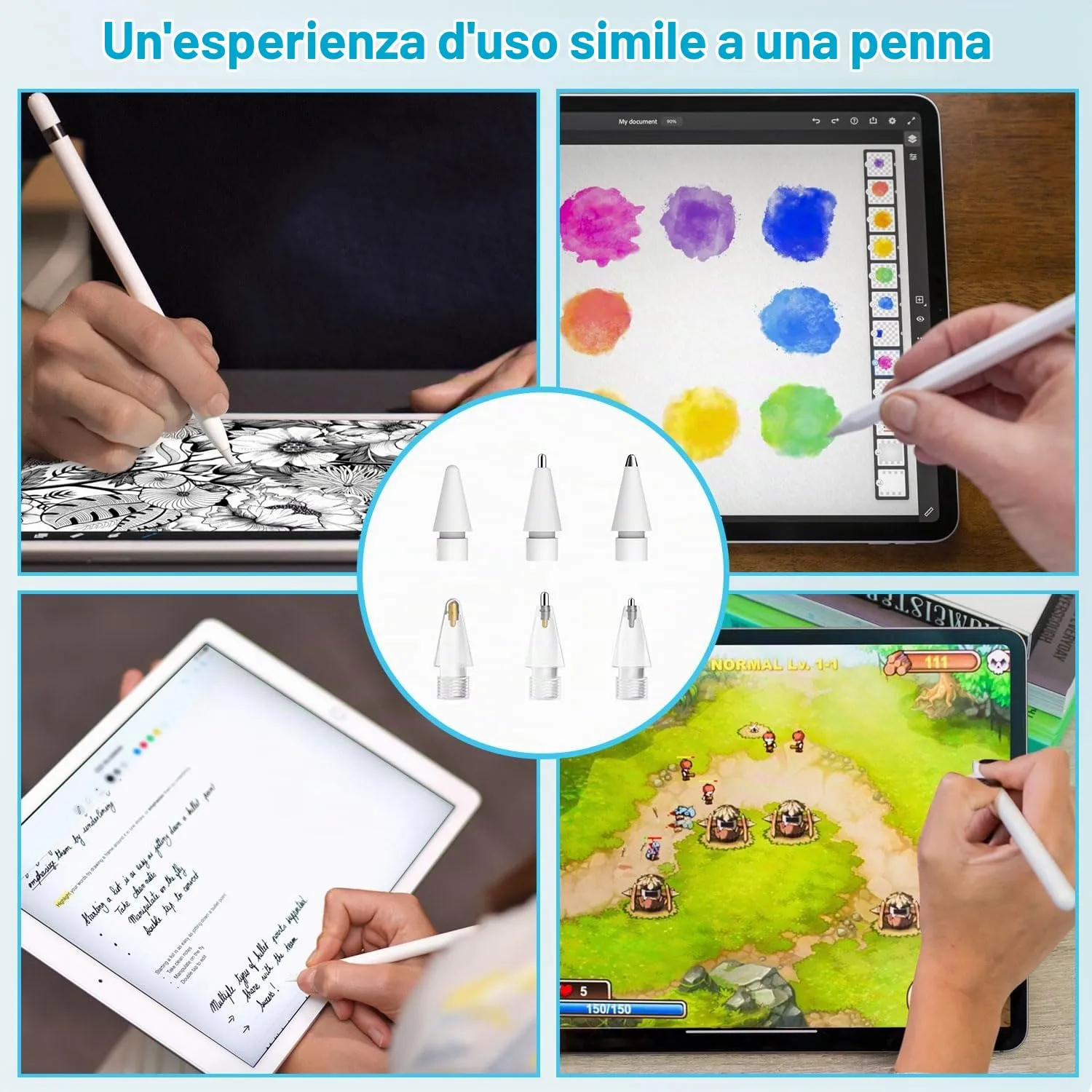 MoKo Punte Ricambio Apple Pencil 6 Pz Corte miste