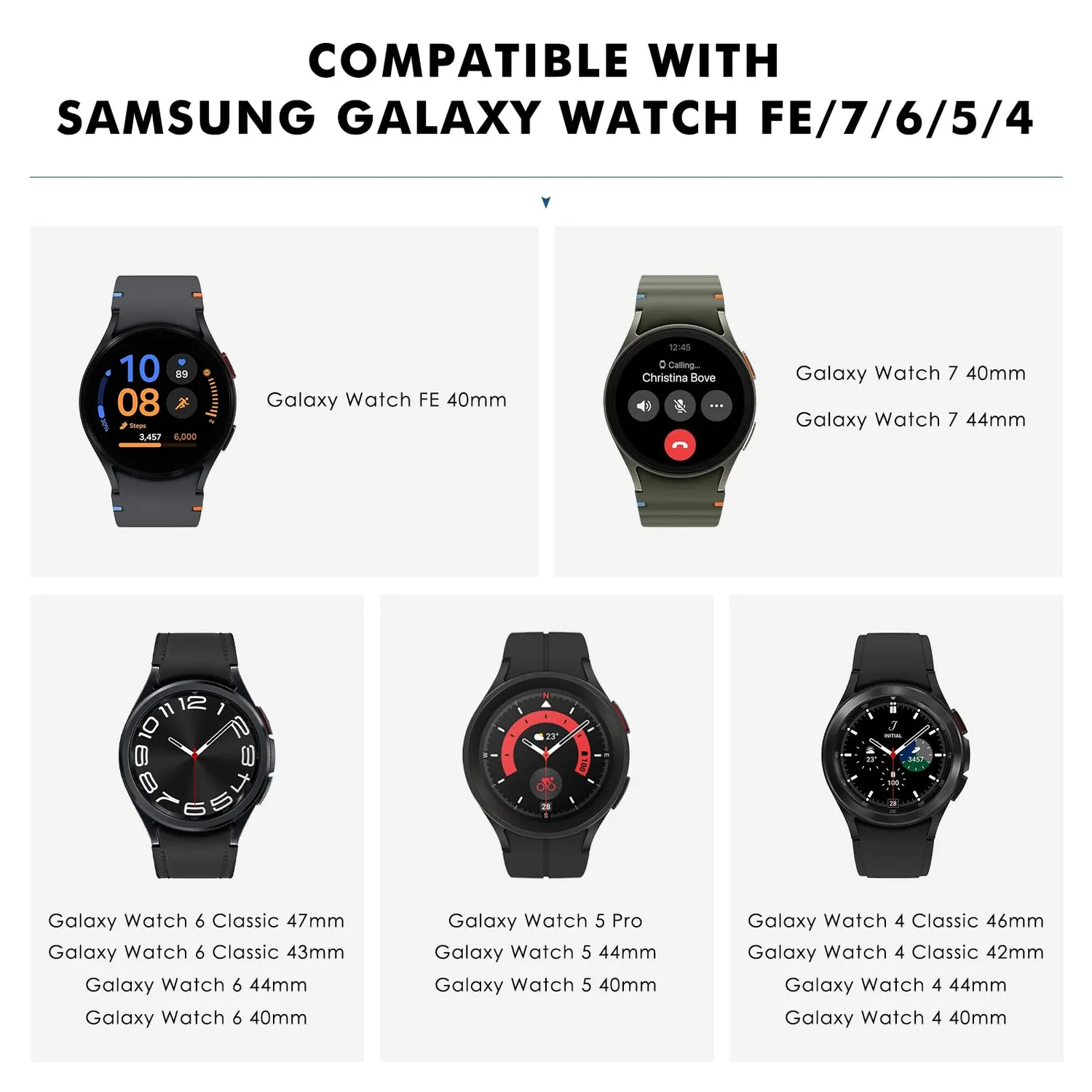 MoKo Cinturino Galaxy Watch Nero Metallo Acciaio