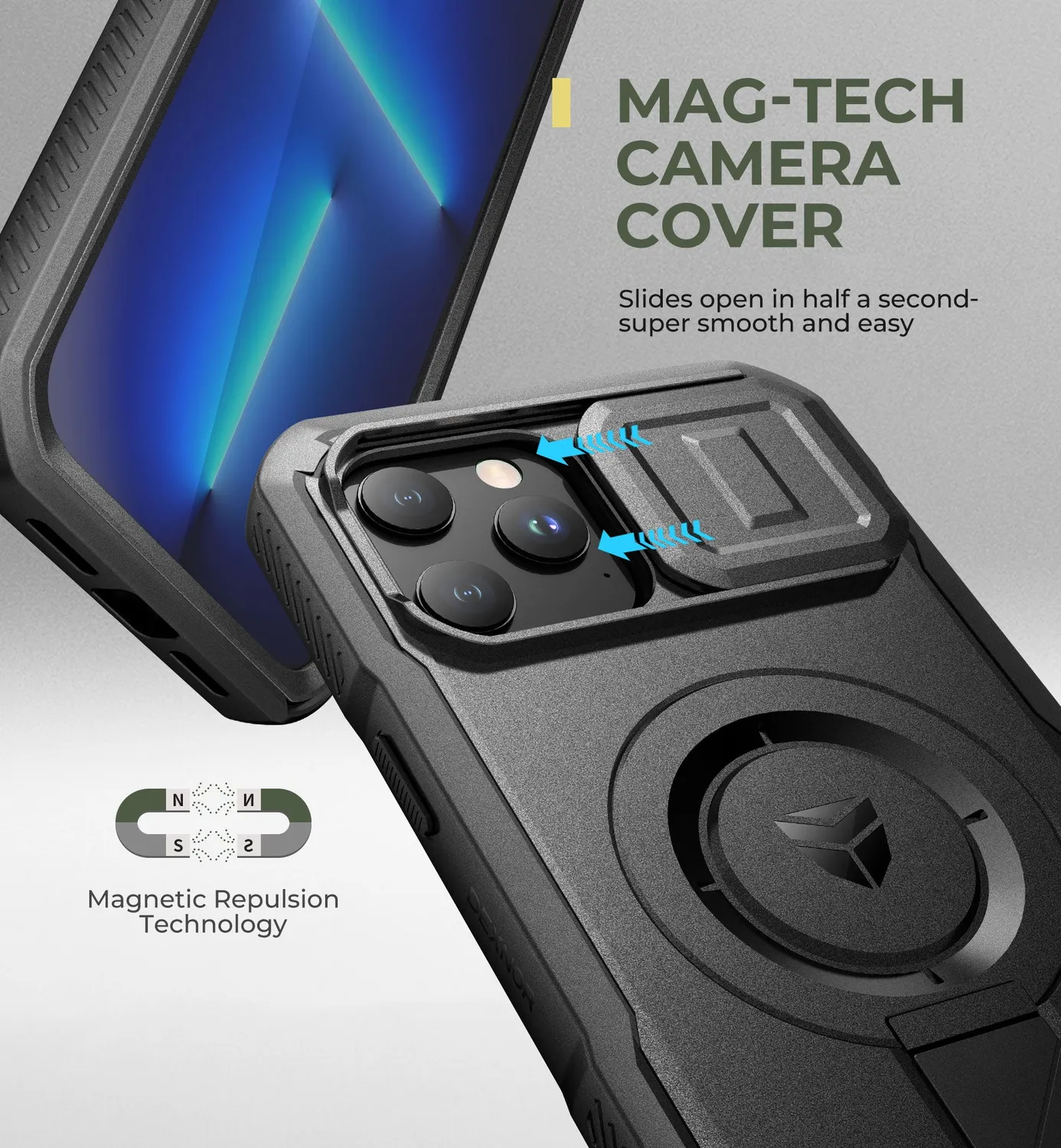 Dexnor iPhone 12/13 Pro Max cover 360° MagSafe nera