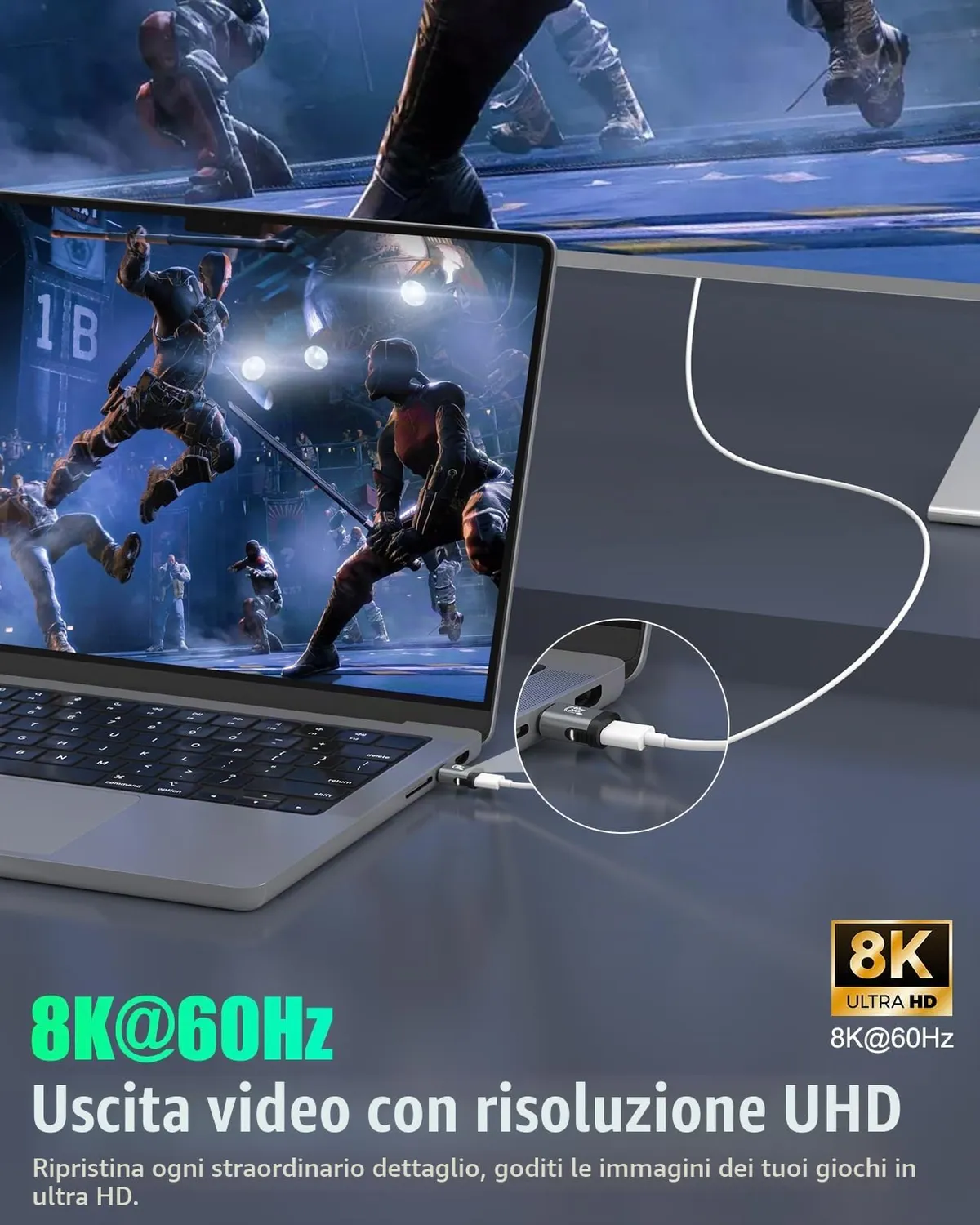 MoKo adattatore USB C magnetico 240W 2 pezzi 40Gbps
