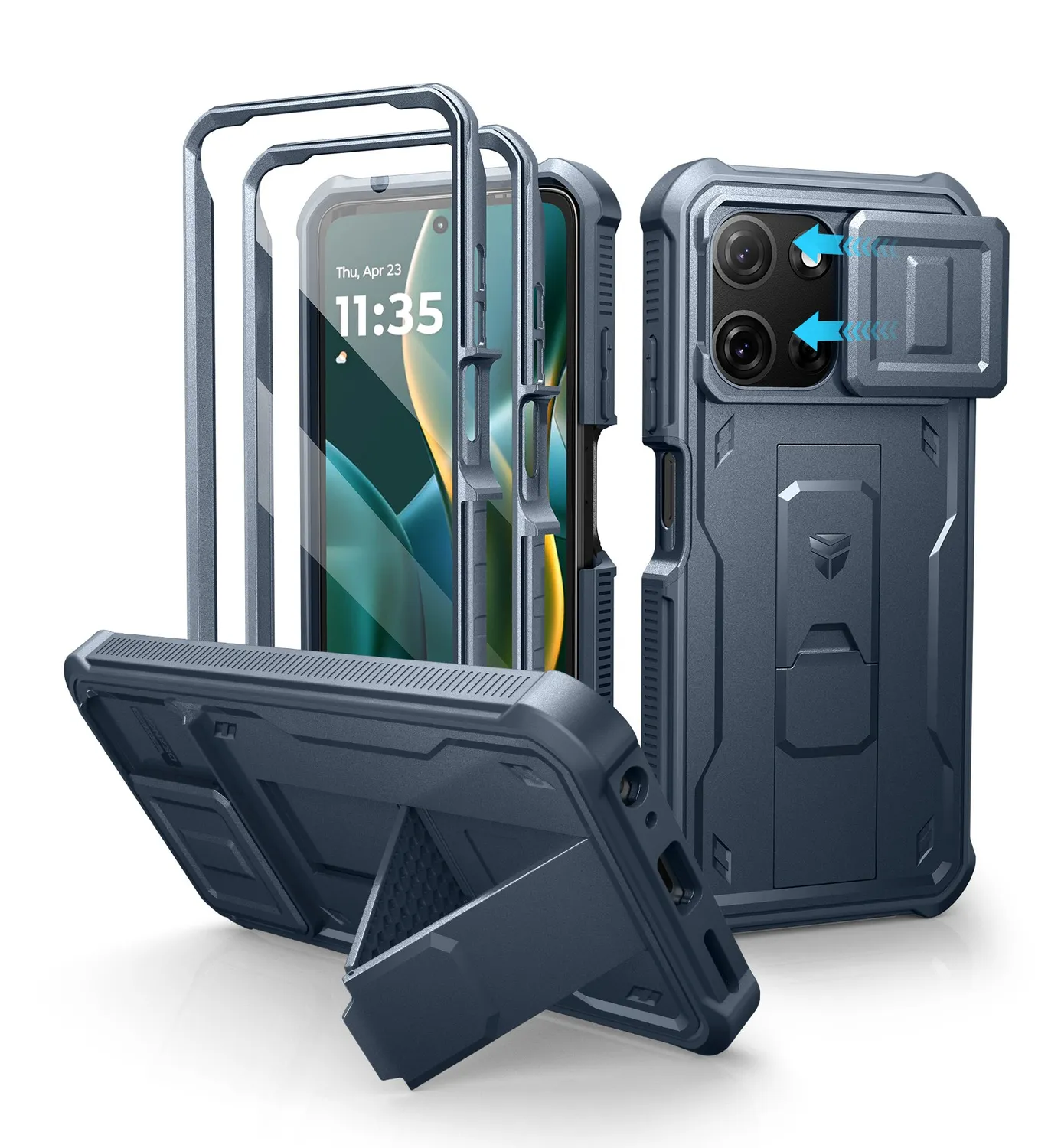 Dexnor Moto G 5G 2025 custodia nera rugged pellicola