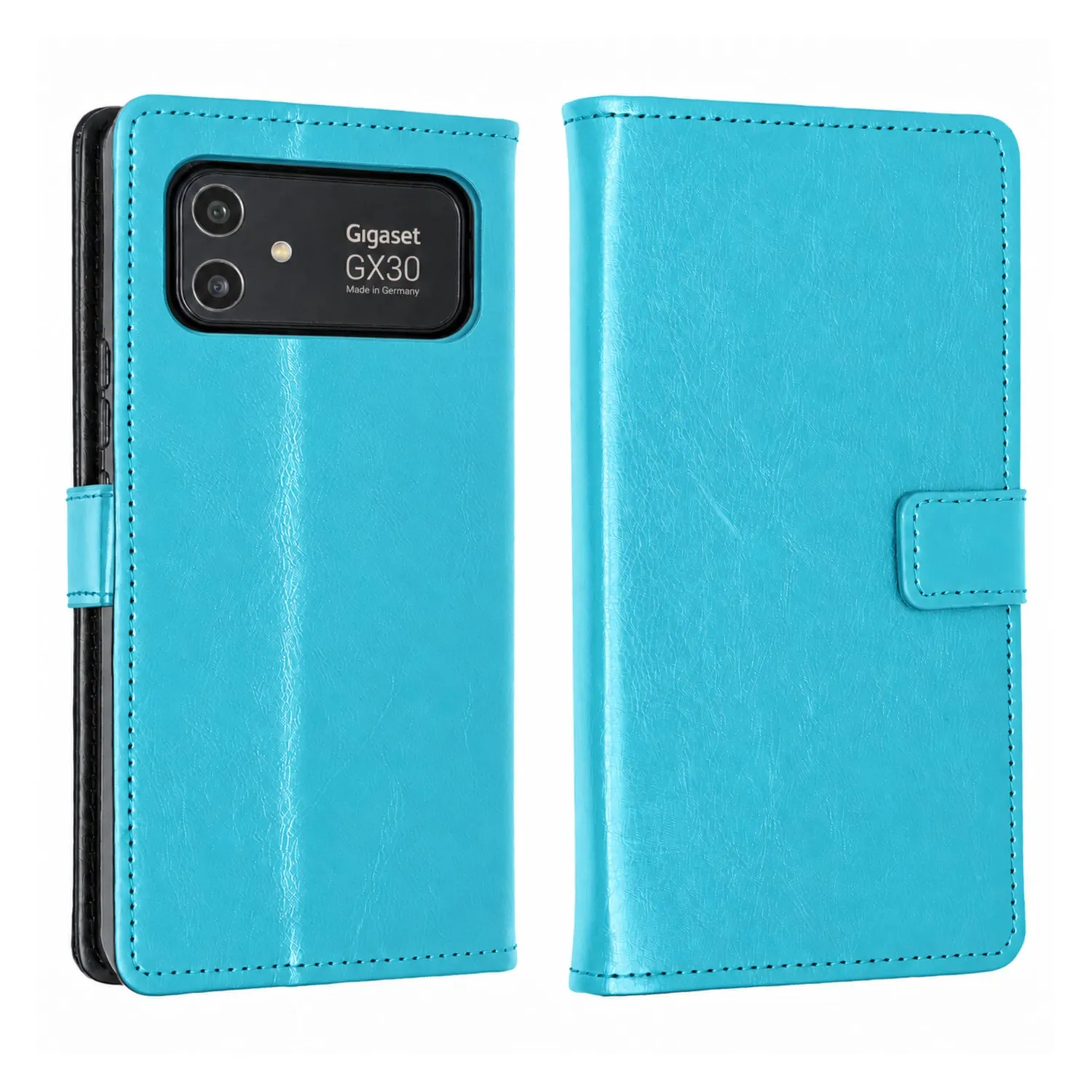 caseroxx Bookstyle custodia Gigaset GX30 azzurro carte