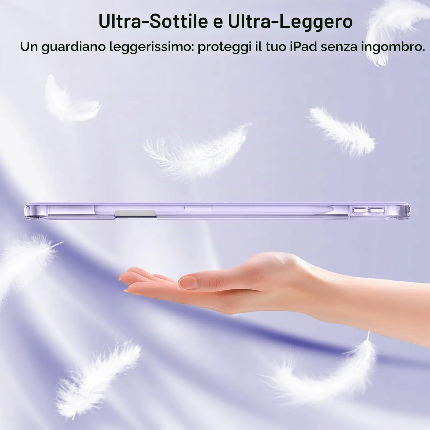 MoKo iPad Air 13 M4/M3/M2 custodia lilla con portapenna