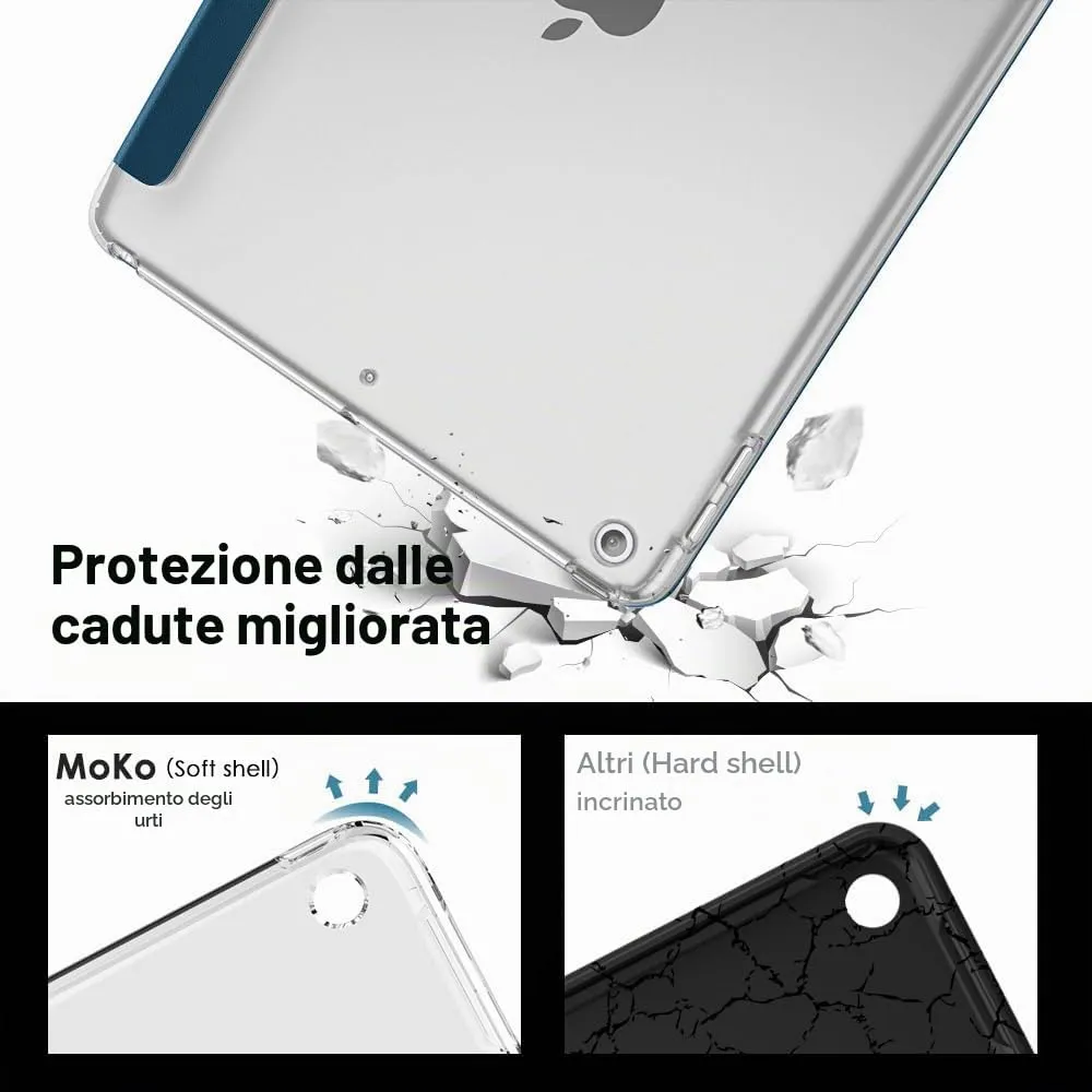 MoKo iPad 10,2" 7/8/9 Gen cover blu cobalto stand