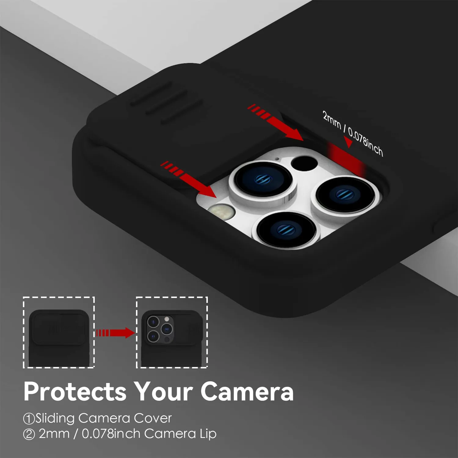 CloudValley iPhone 14 Pro Max cover silicone nero camera