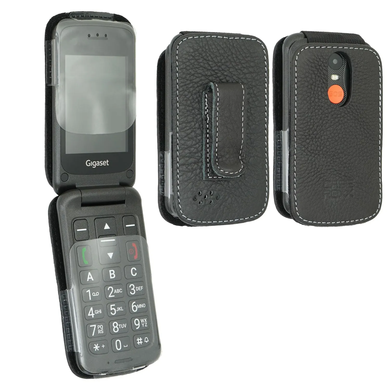 caseroxx Gigaset GL590 borsello cintura nero finestra