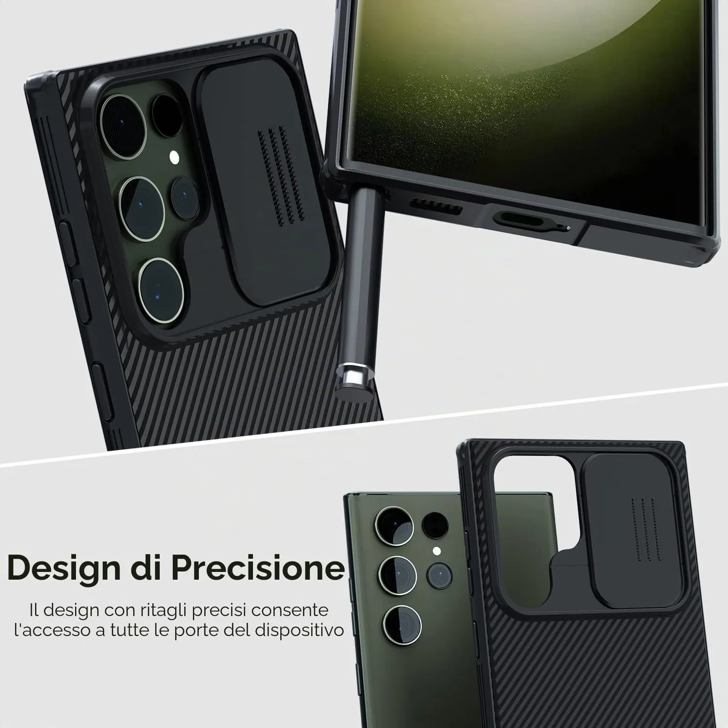 CloudValley Galaxy S23 Ultra custodia nera antiurto sottile