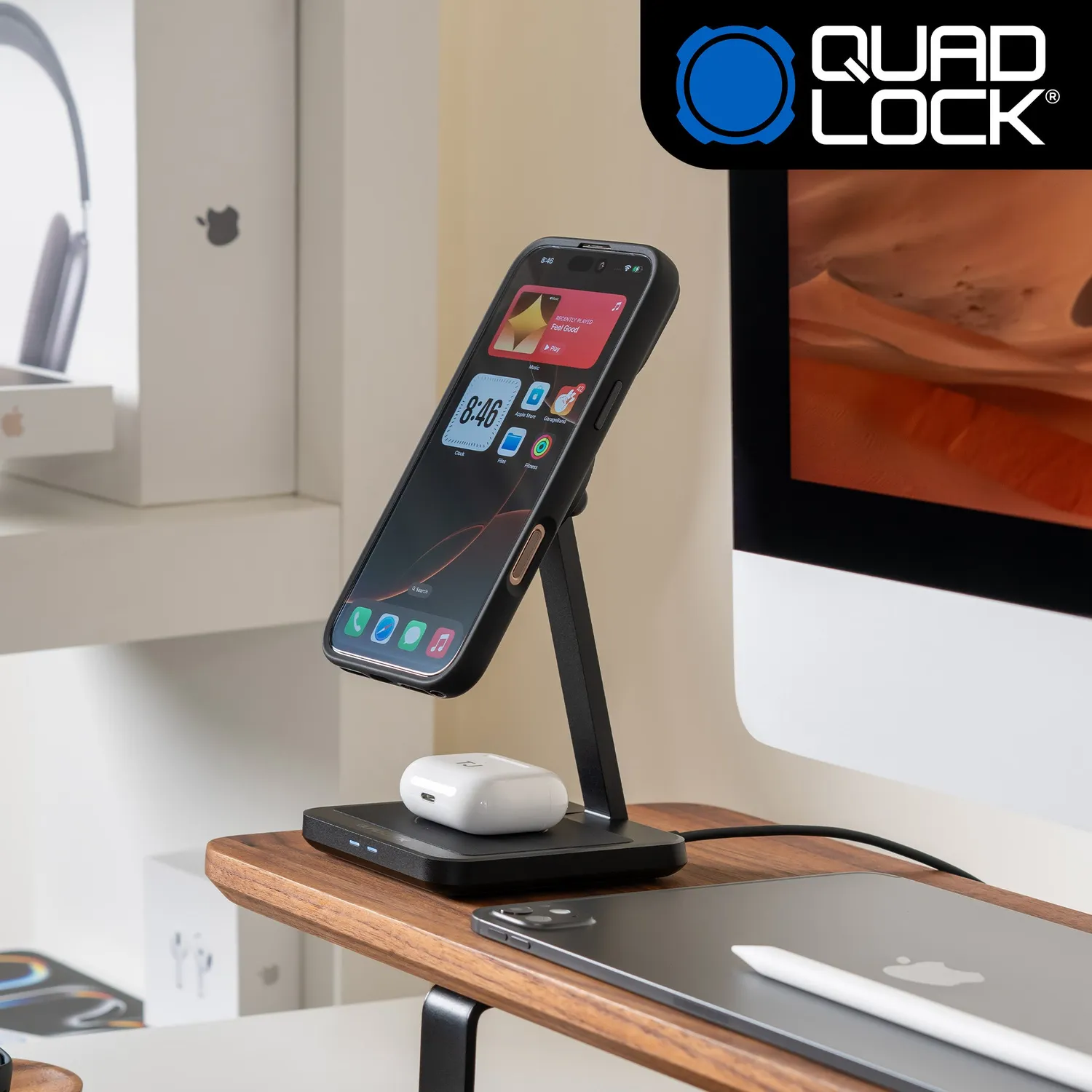 Quad Lock MAG Caricabatterie wireless doppio da scrivania