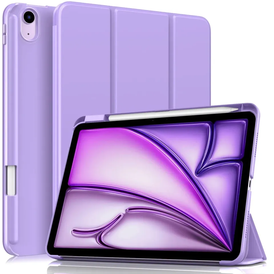 MoKo Custodia Sottile iPad Air 11 Lilla Doppio Angolo Penna