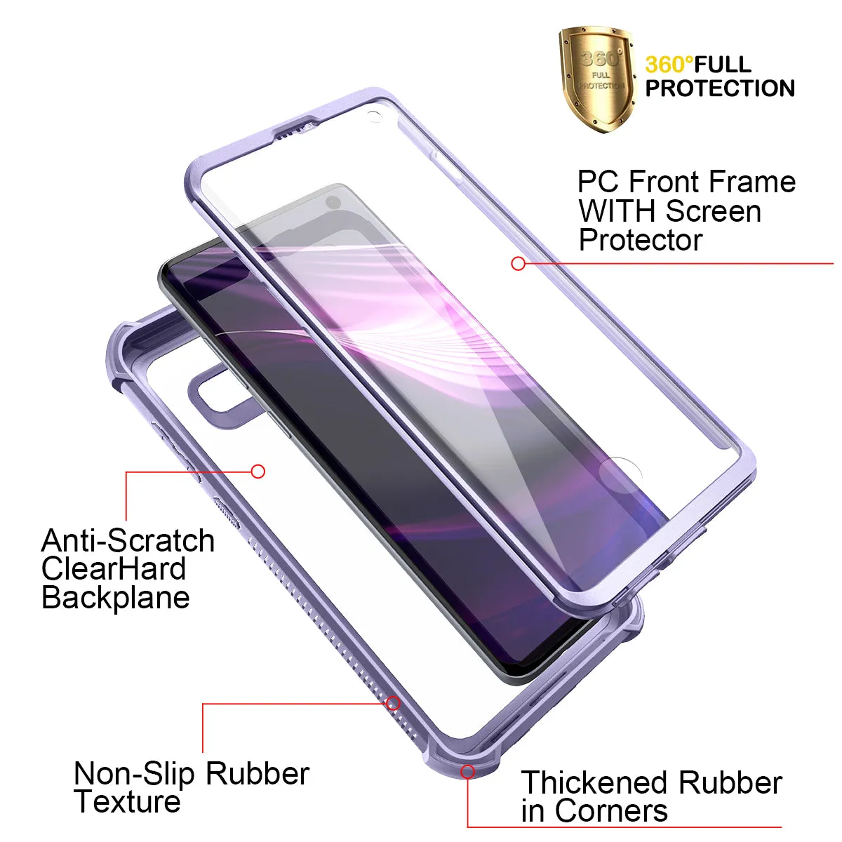 Dexnor Cover Samsung Galaxy S10 6.1 Viola con Pellicola