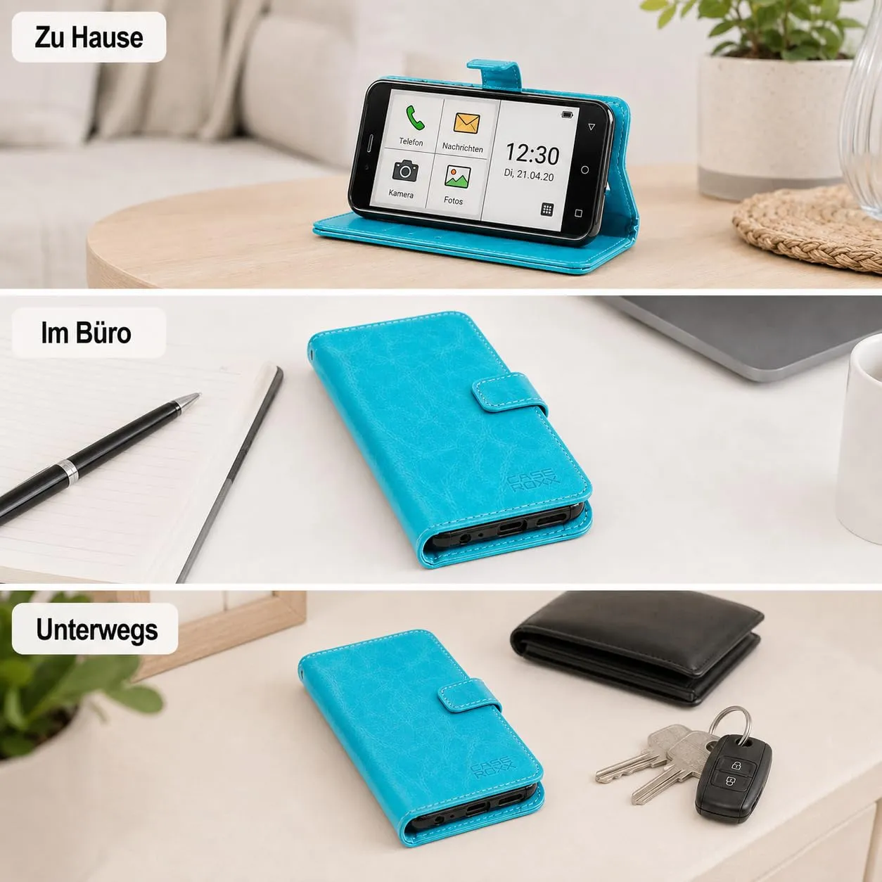 caseroxx Bookstyle Emporia Smart 5 Mini Custodia Azzurro Chiaro