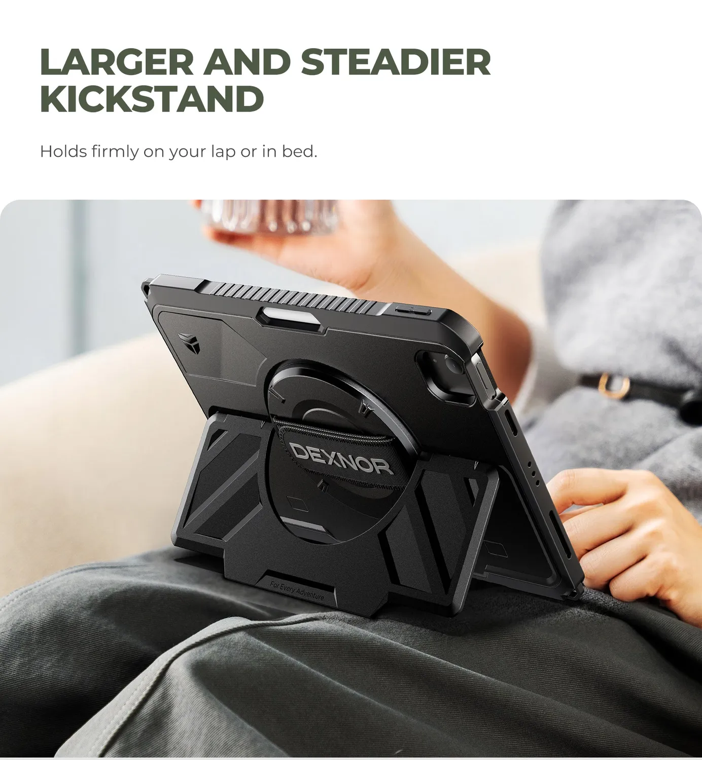 Dexnor iPad Air 5 10.9 cover nera tracolla 360°