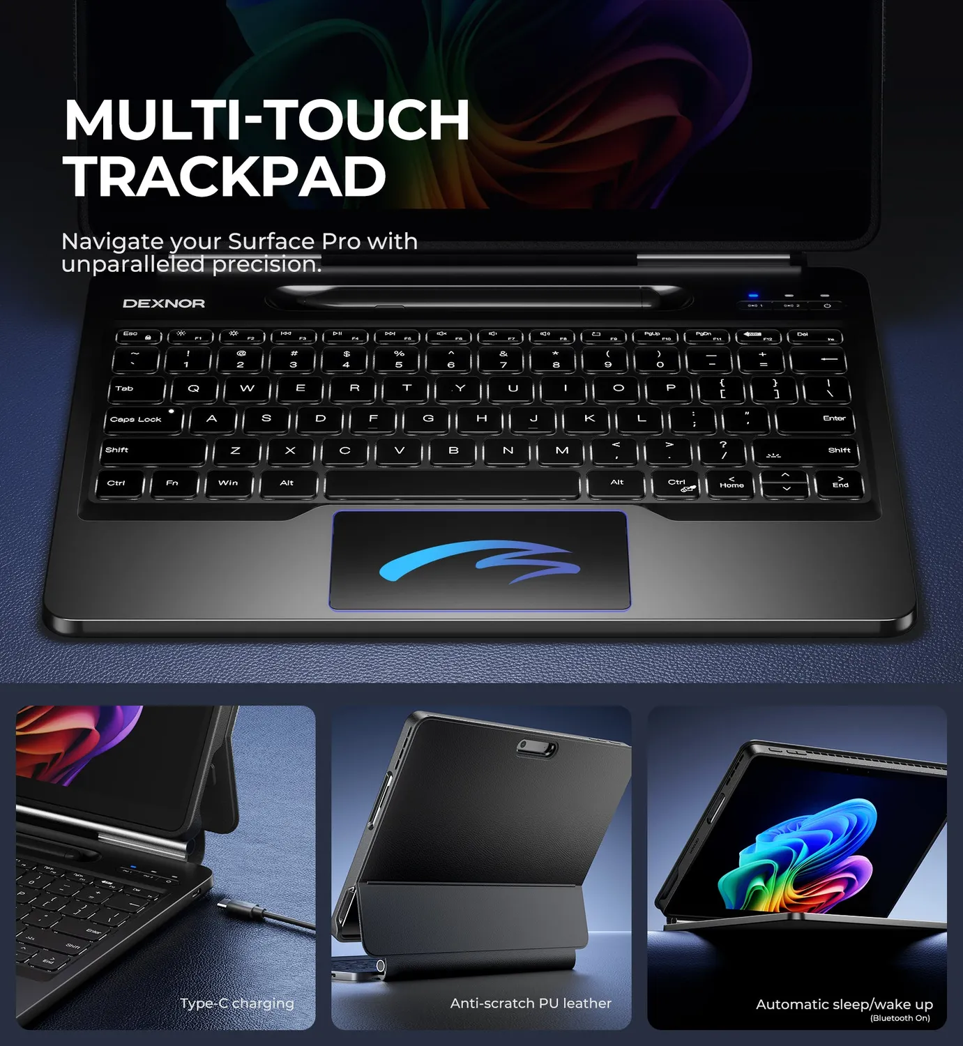 Dexnor Surface Pro 12 13 cover tastiera nero US