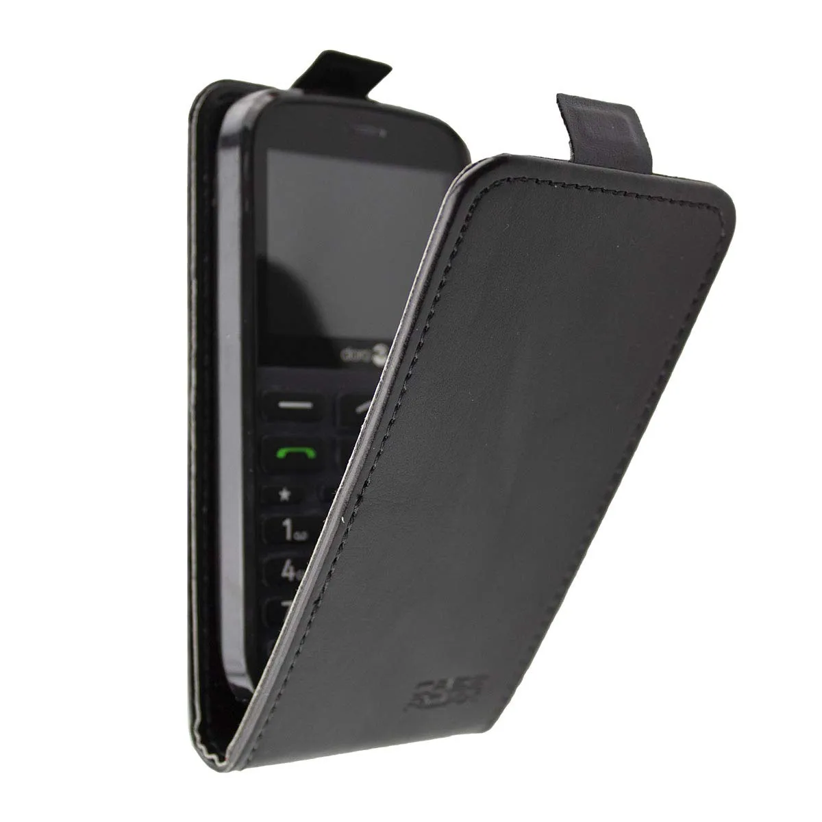 caseroxx Flip Cover Doro 1370 1372 Custodia Nera