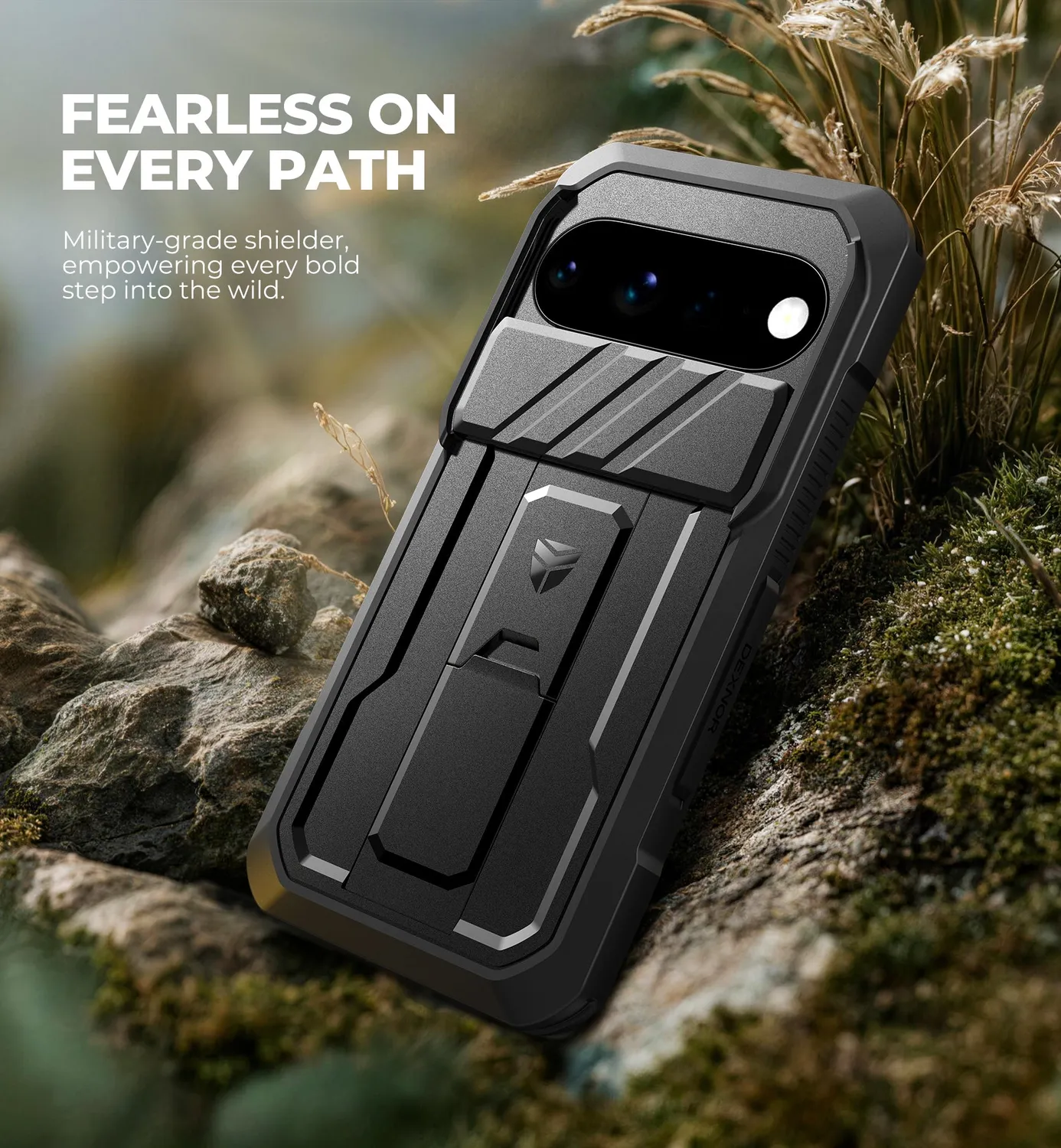 Dexnor Pixel 11 Pro XL cover nera rugged con stand