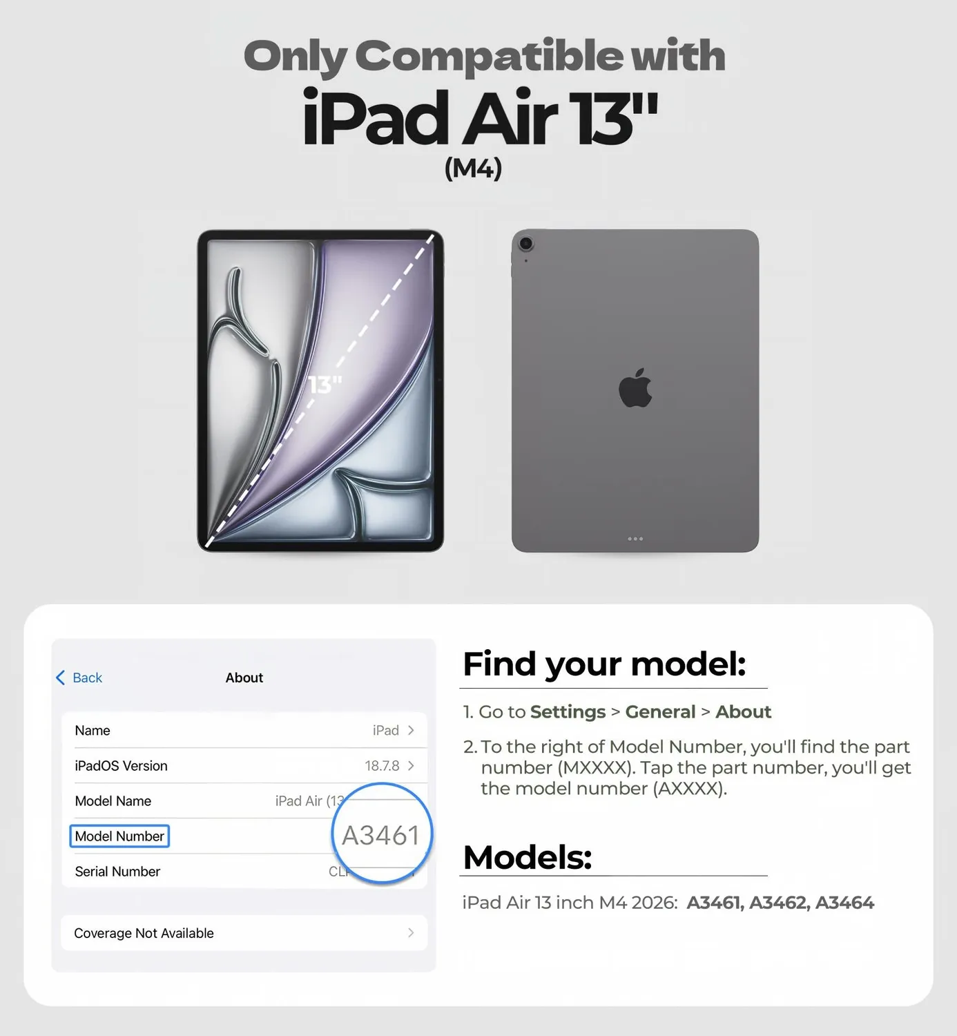 Dexnor iPad Air 13 M4 2026 custodia nera rugged