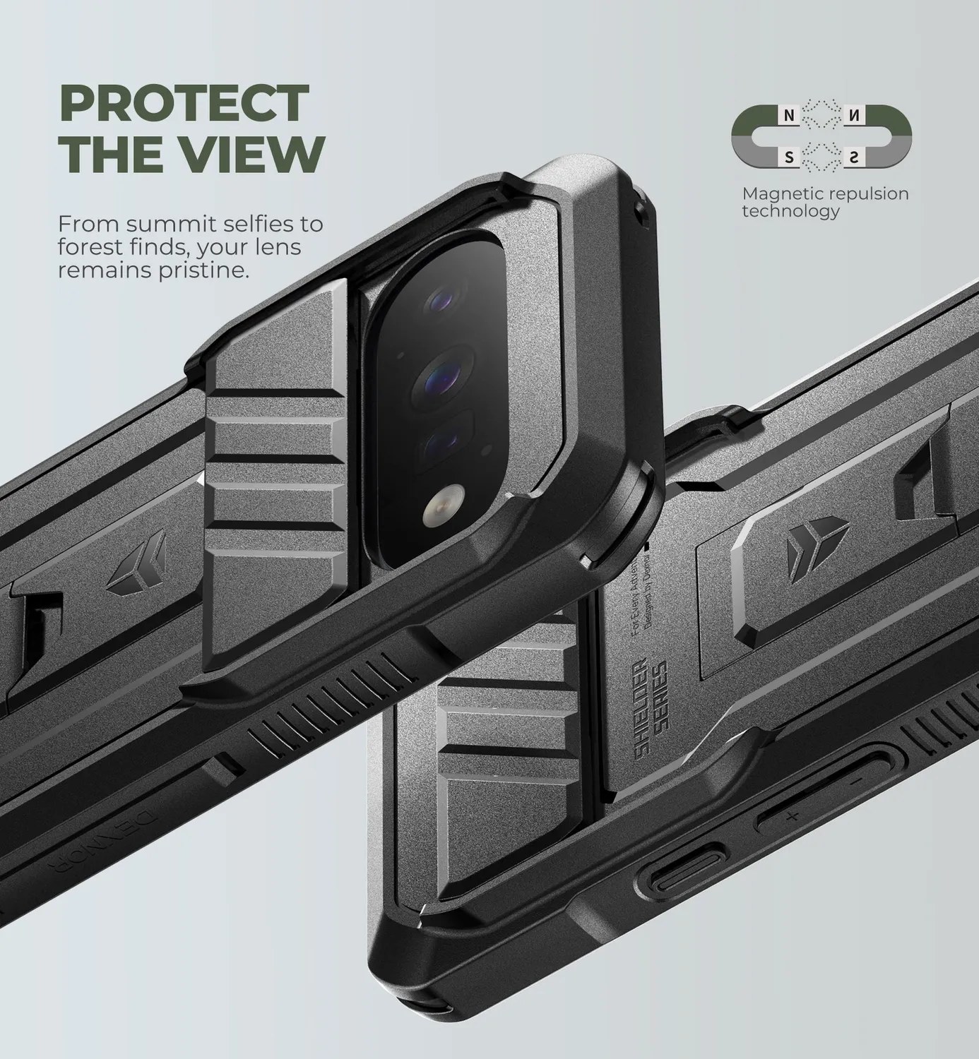 Dexnor Pixel 11 custodia rugged nera con stand