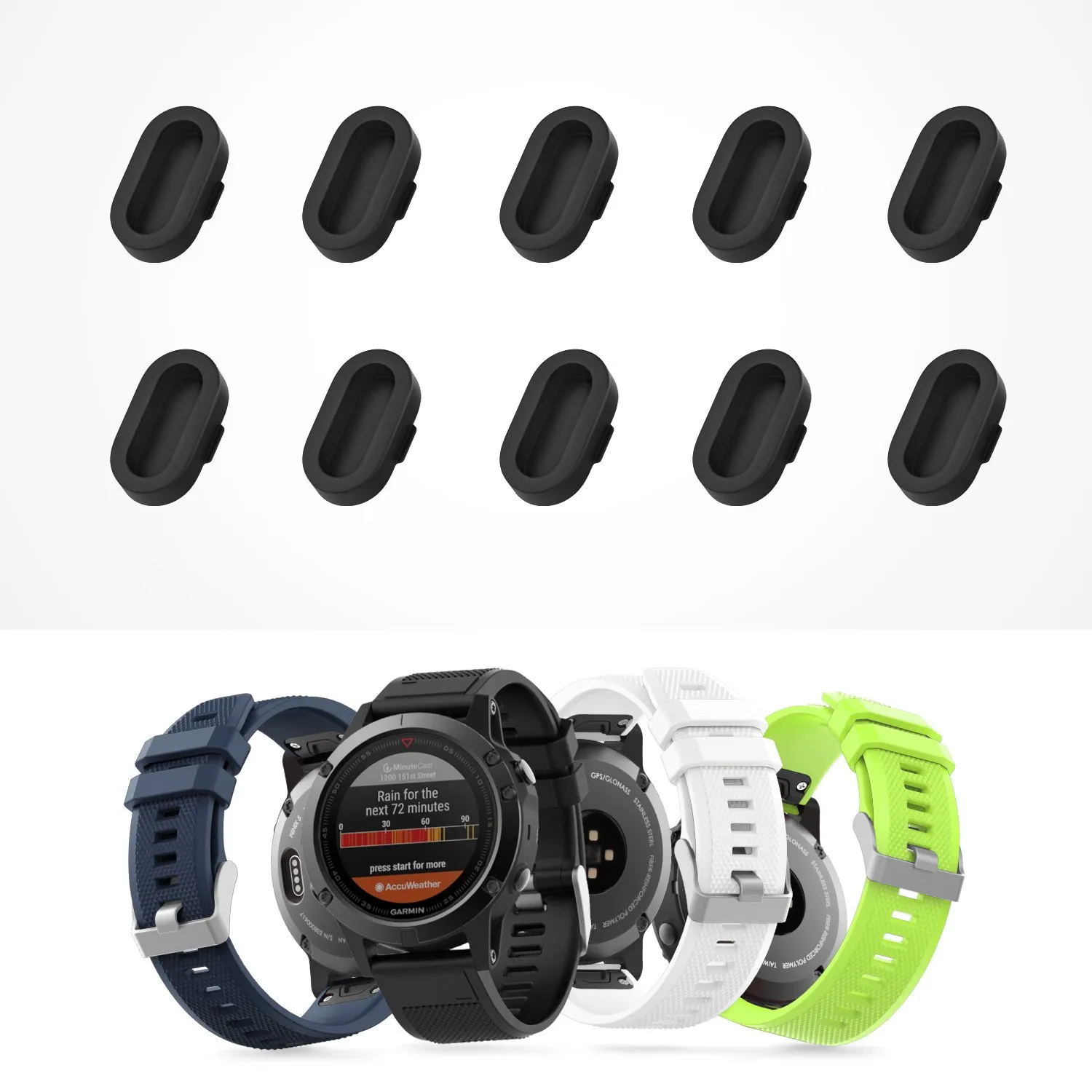 MoKo tappi antipolvere Garmin neri 10 pezzi silicone