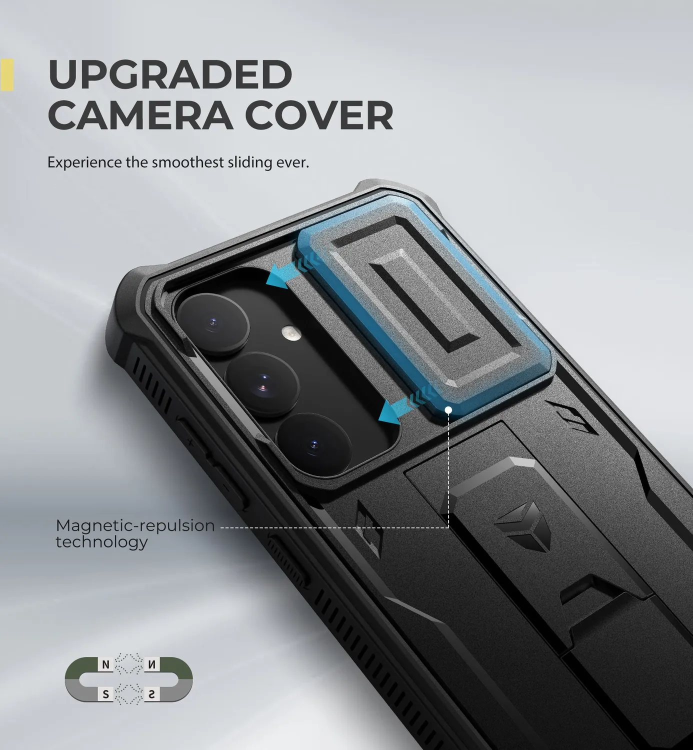 Dexnor per Galaxy S25 Plus Custodia Nera antiurto kickstand