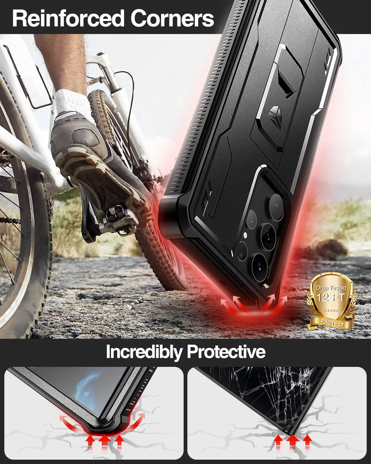 Dexnor Galaxy S22 Ultra Cover nera rugged