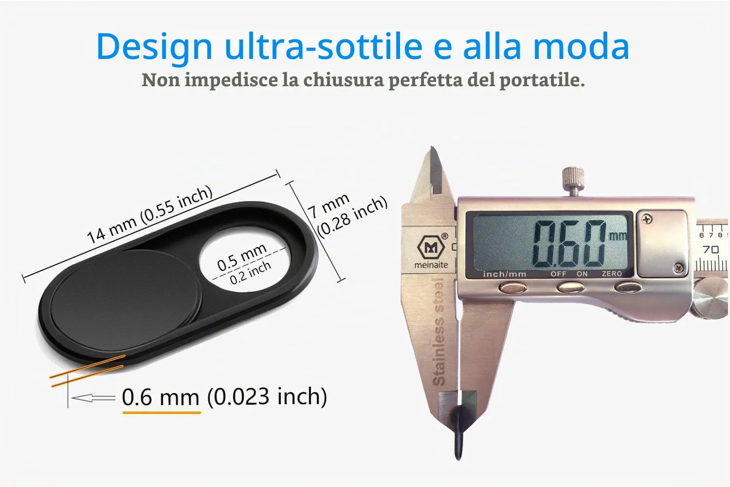 CloudValley Copri Webcam Adesivo 3 Pezzi Nero Sottile