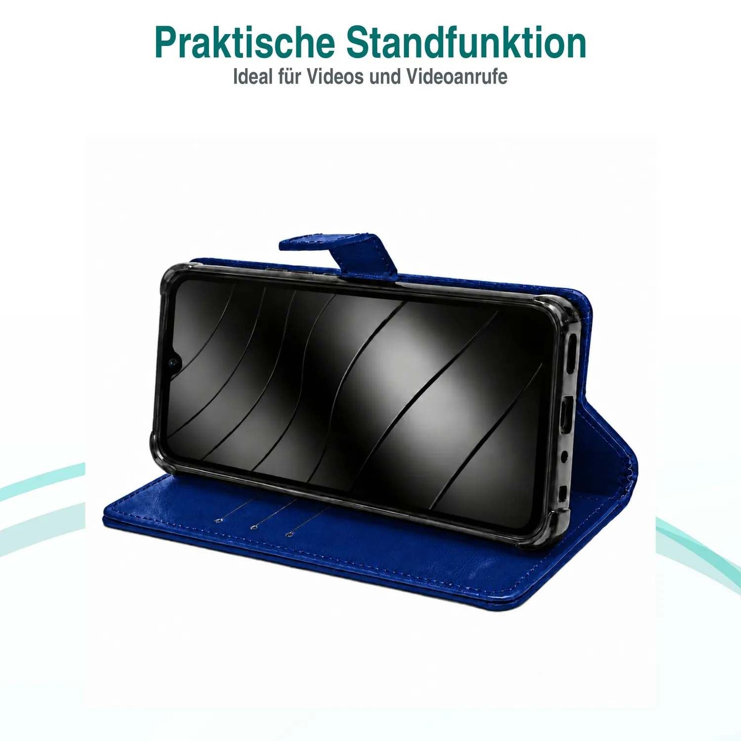 caseroxx Bookstyle custodia Gigaset GX30 azzurro carte