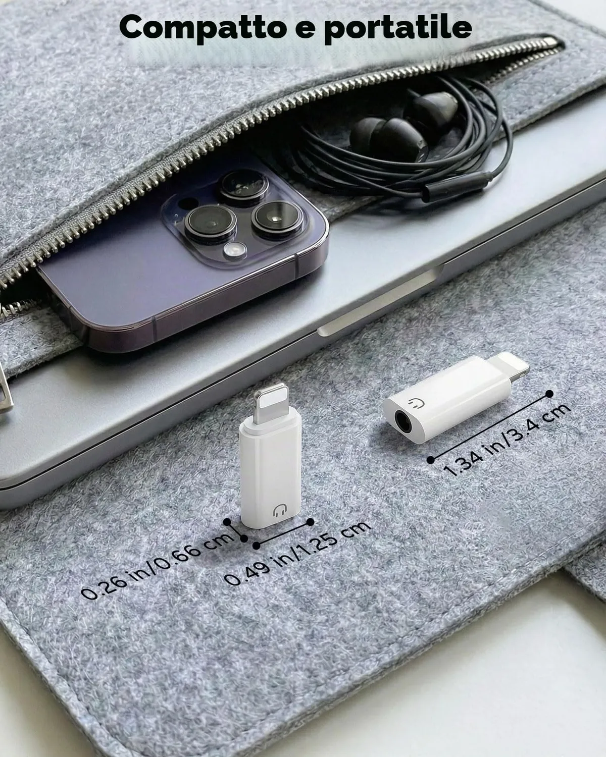 MoKo Adattatore Lightning Jack 3.5mm Solo Musica