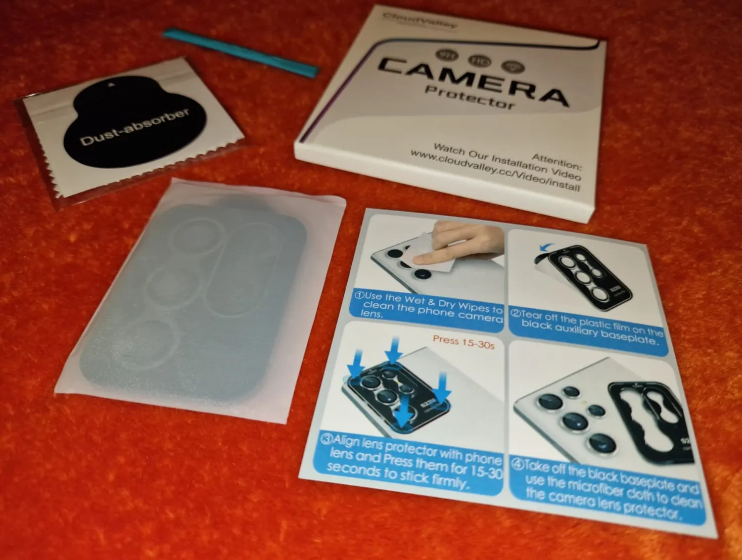 CloudValley Galaxy S22 Ultra vetro fotocamera nero 5pz