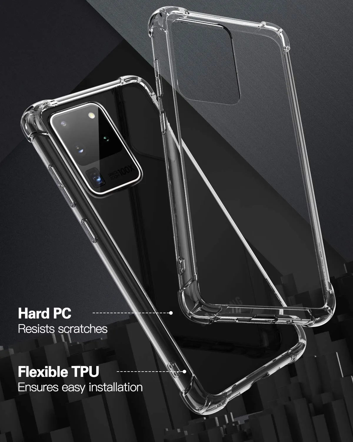 MoKo Galaxy S20 Ultra cover rigida trasparente TPU