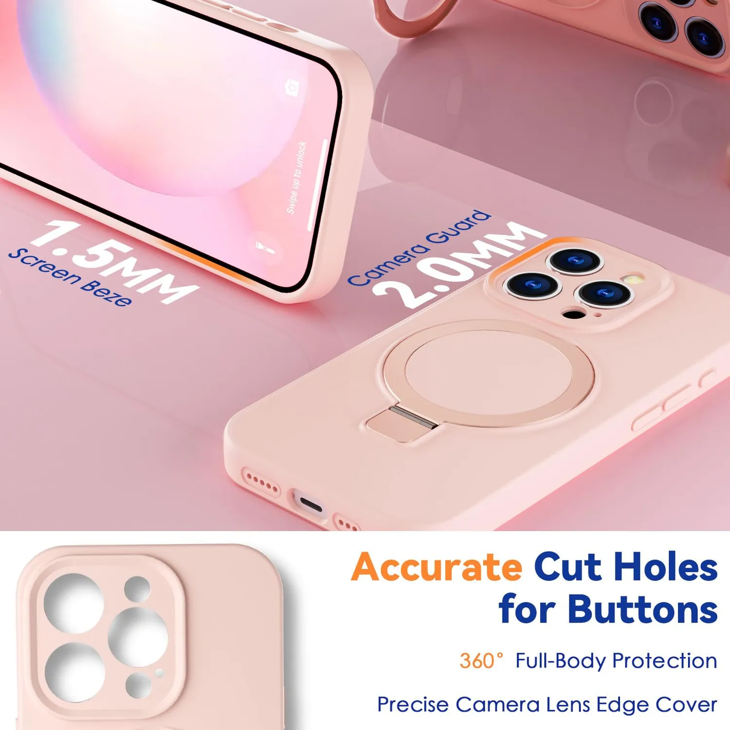 CloudValley iPhone 14 Pro cover magnetica rosa silicone