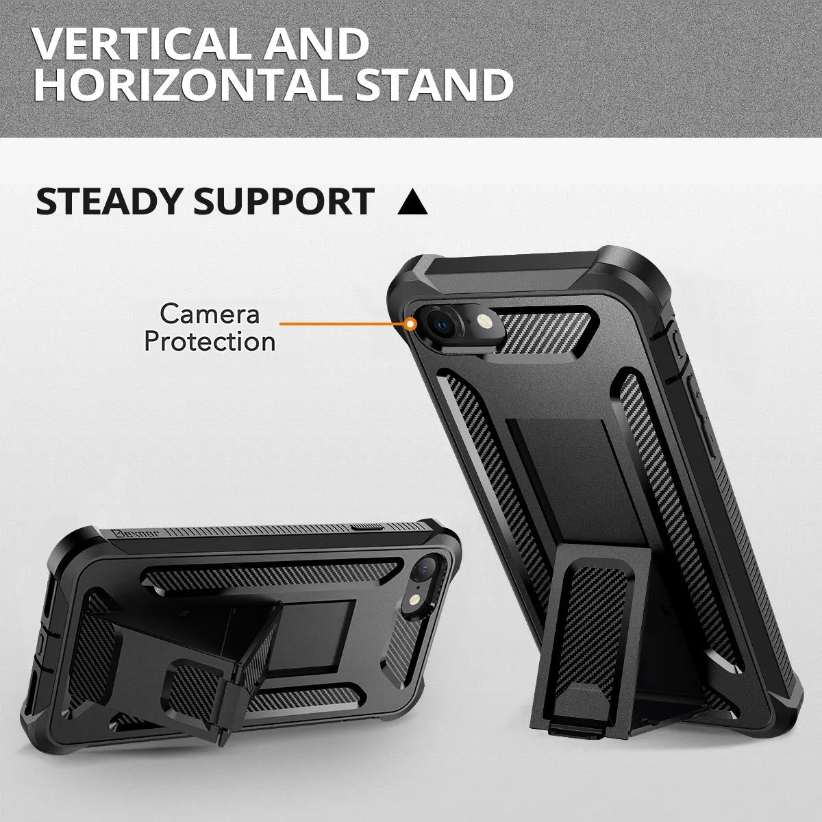 Dexnor iPhone SE 2020 7 8 cover nera antishock