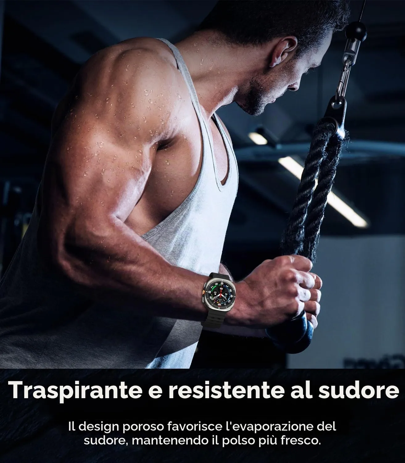 MoKo Sportivo Galaxy Watch Ultra 47mm cinturino nero silicone