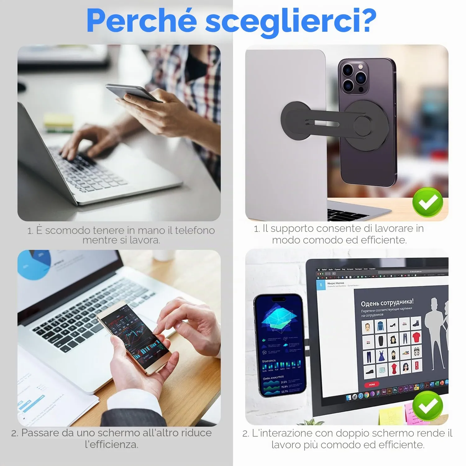 CloudValley supporto magnetico telefono laptop nero sottile