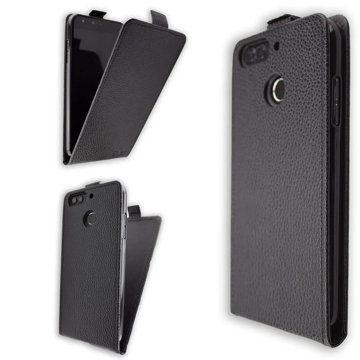 caseroxx Flip Cover Bush Spira D5 5.5 custodia nero magnetica