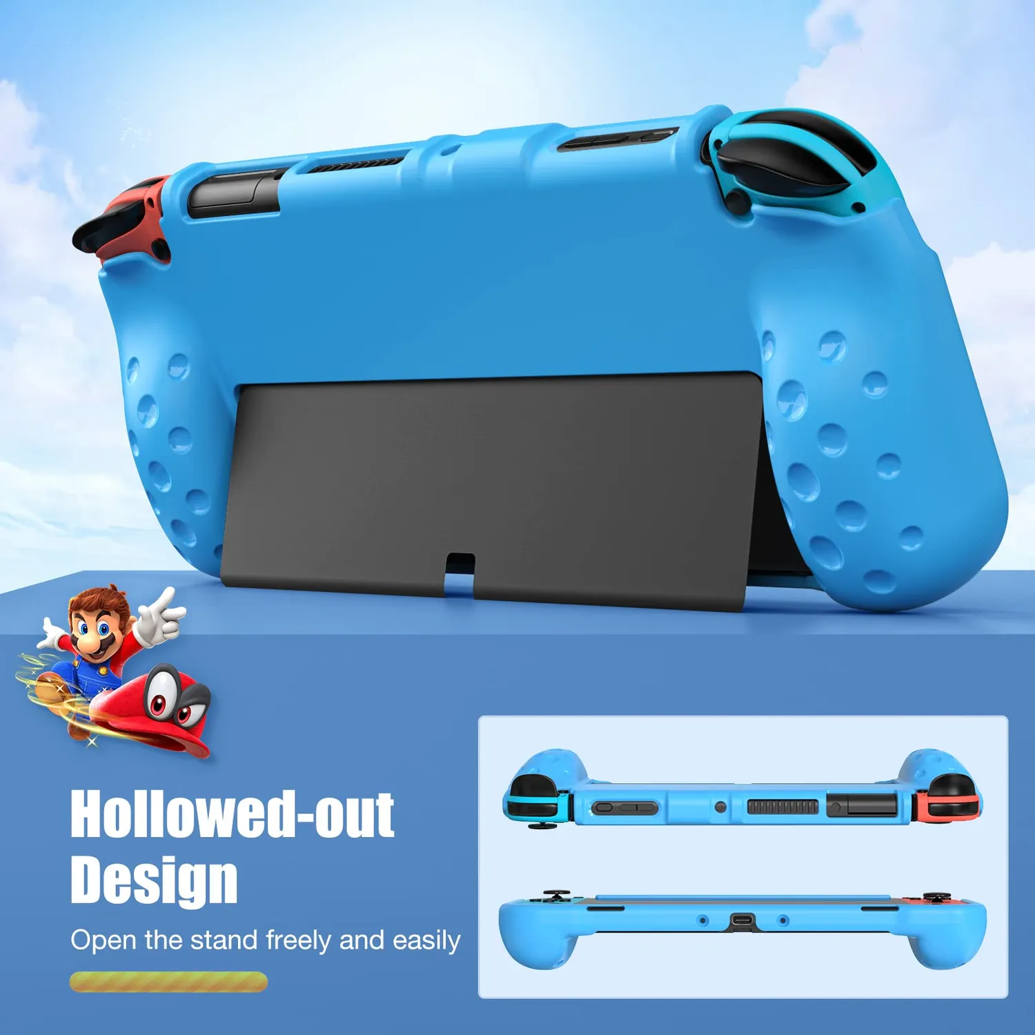 MoKo Nintendo Switch OLED cover TPU blu grip
