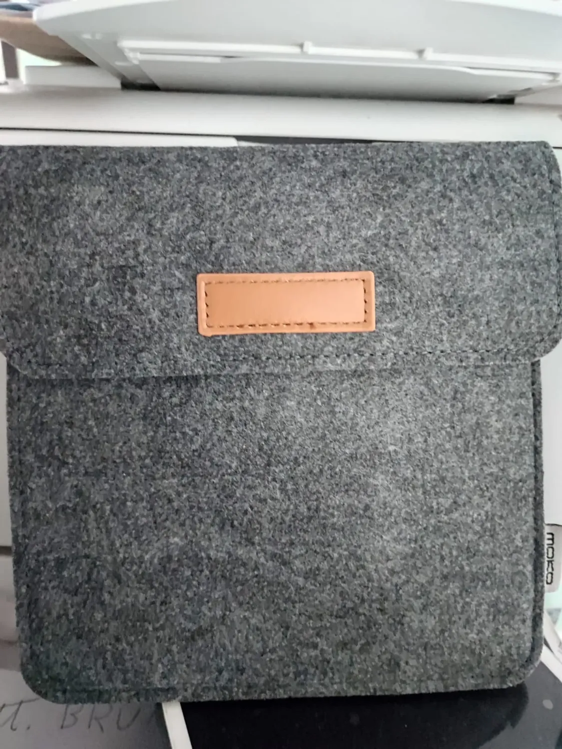 MoKo Kindle Oasis custodia feltro grigio scuro portafoglio