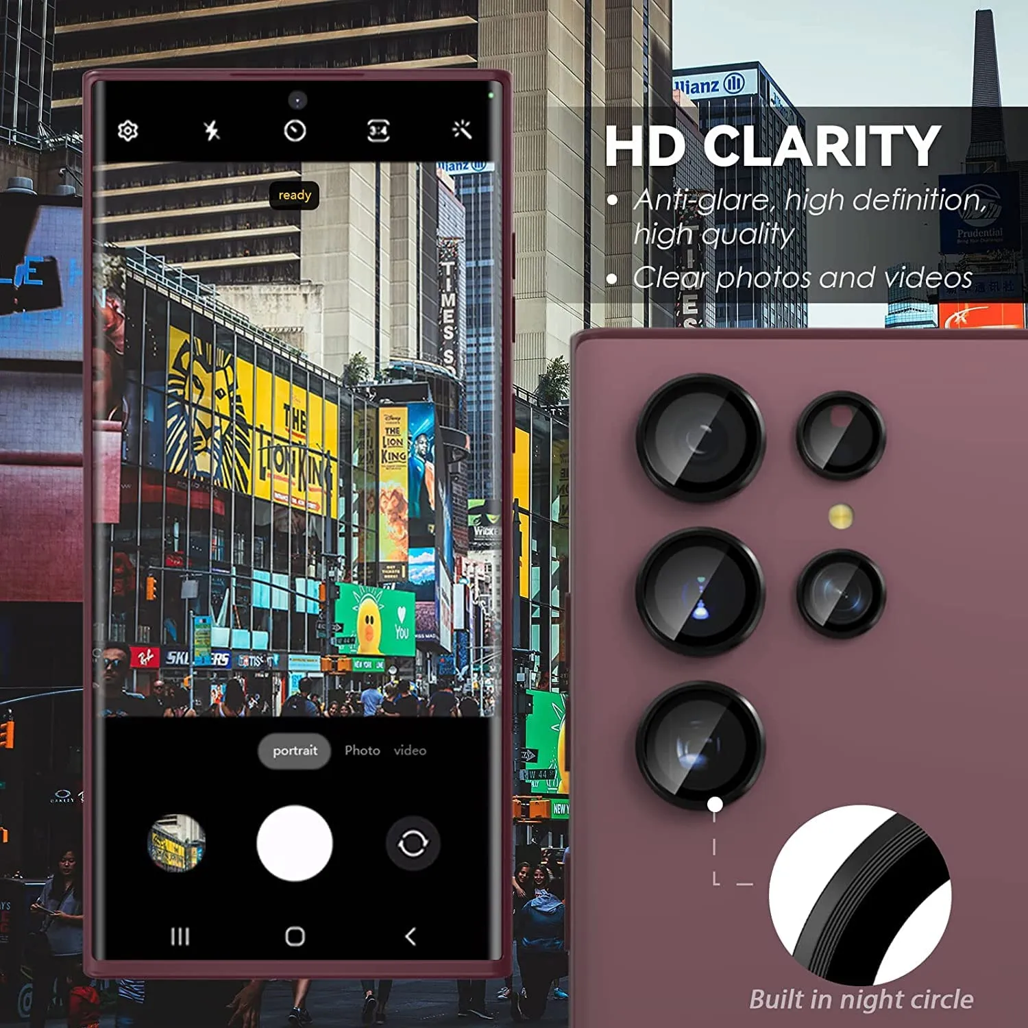 CloudValley Galaxy S22 Ultra vetro fotocamera nero 5pz
