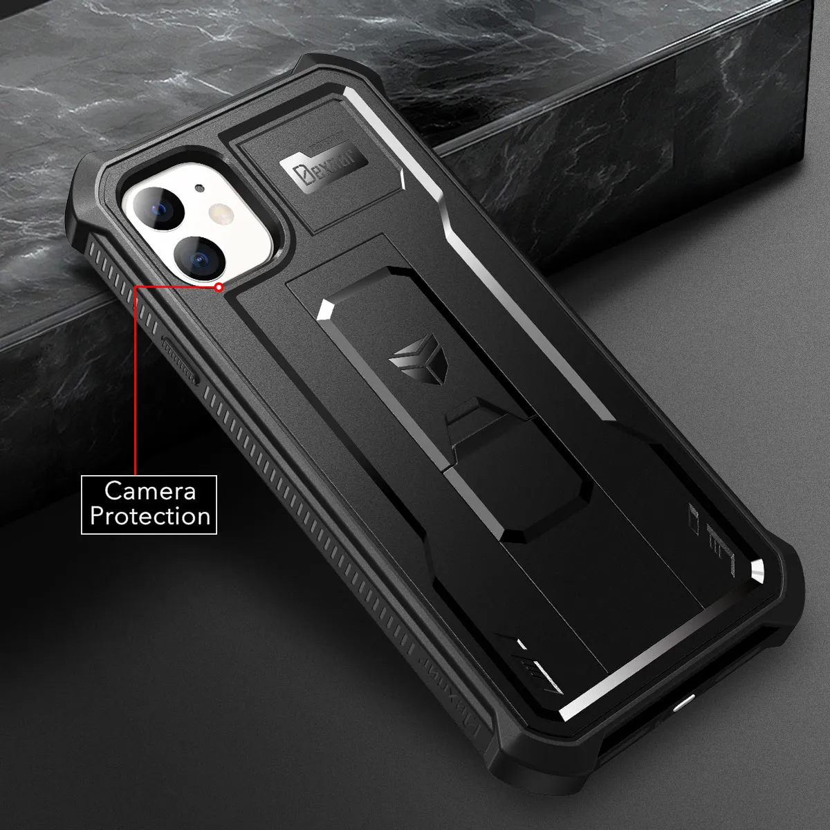 Dexnor cover iPhone 11 antiurto nera con cavalletto