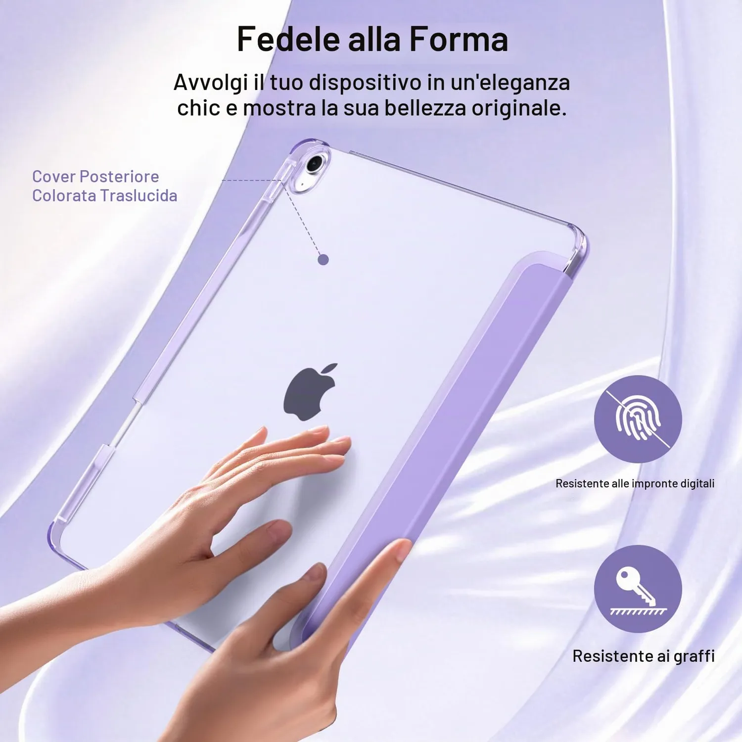 MoKo iPad Air 13 M4/M3/M2 custodia lilla con portapenna