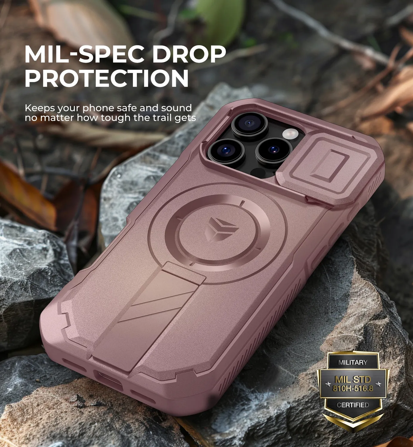 Dexnor iPhone 16 Pro custodia rosa con cover camera MagSafe