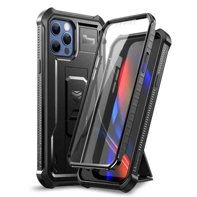 Dexnor iPhone 12 Pro cover nera antiurto pellicola