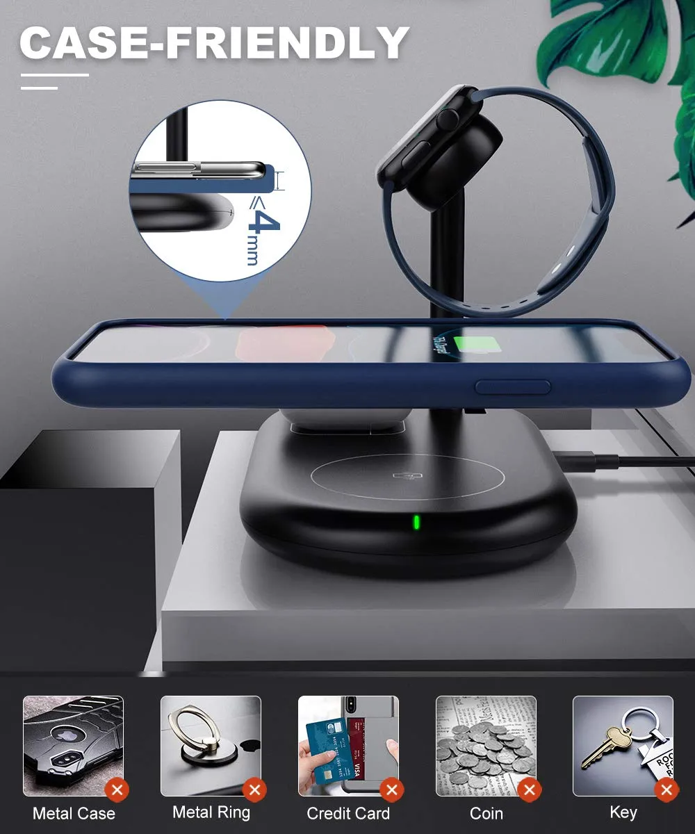 MoKo stazione ricarica wireless 3in1 Qi iPhone Watch AirPods